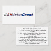 Alle Stemmen tellen Visitekaartjes met Stemtips (Voorkant / Achterkant)