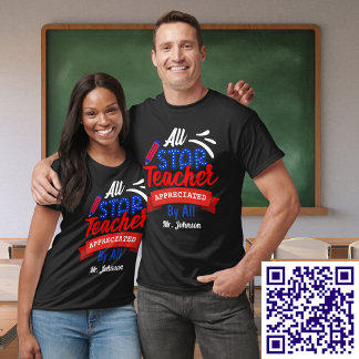 Alle ster leraar gewaardeerd door alle naam unisex t-shirt