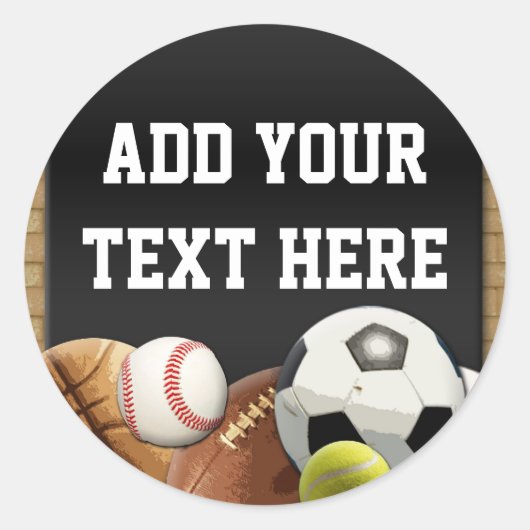 Alle Ster Sport Ballen Gepersonaliseerde Naam Jong Ronde Sticker (Voorkant)