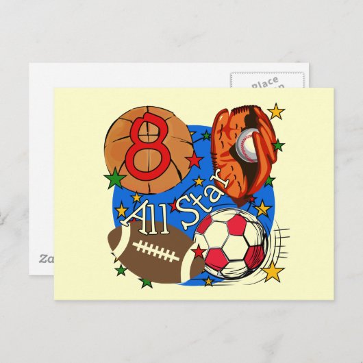 Alle sterren 8e verjaardag Tshirts en geschenken Briefkaart (Voorkant / Achterkant)