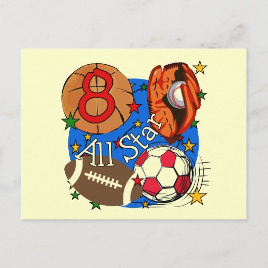 Alle sterren 8e verjaardag Tshirts en geschenken Briefkaart (Voorkant)