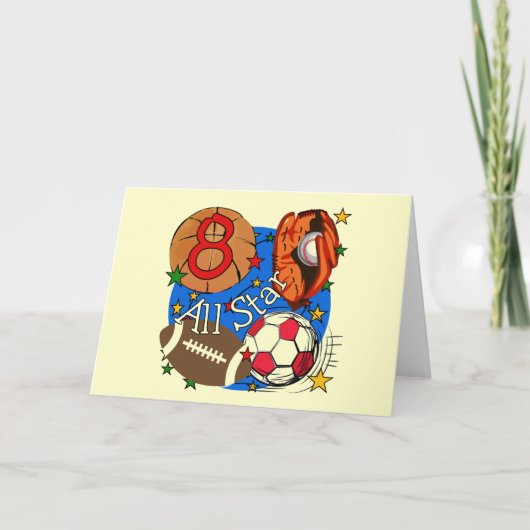 Alle sterren 8e verjaardag Tshirts en geschenken Kaart (Voorkant)
