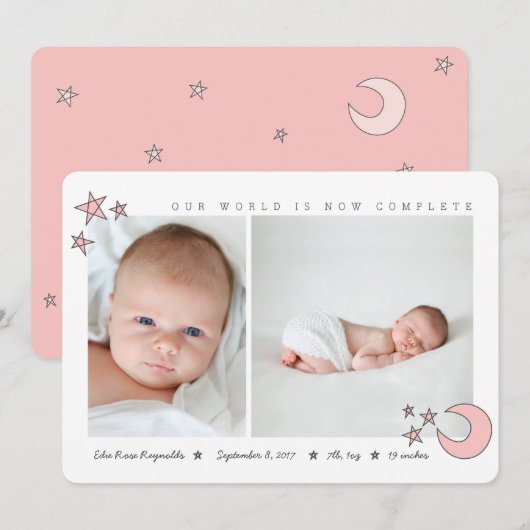 alle sterren in de roze met de blote hemel aankondiging (Voorkant / Achterkant)