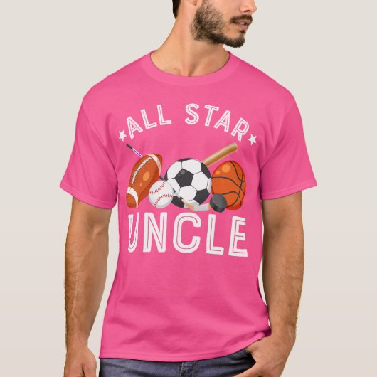 Alle sterren oom van de verjaardag jongen basketba t-shirt (Voorkant)