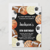 Alle sterren Sports Birthday Uitnodigingen (Voorkant)