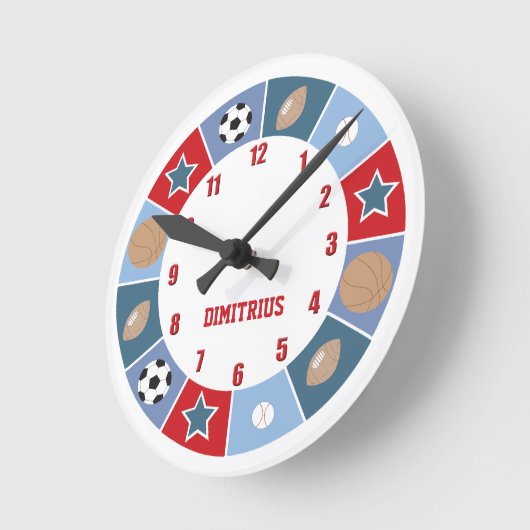 Alle sterren Sportthema Nursery Wall Clock Ronde Klok (Hoek)