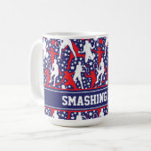 Alle sterren ⭐ tennis 🎾 met aangepaste tekst koffiemok (Voorkant links)