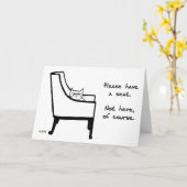 Alle stoelen zijn van de kat - Funny Cat Kaart (Gele Bloem)