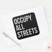 Alle straten bezetten vierkante sticker (Envelop)