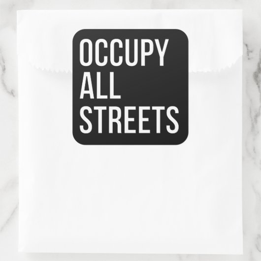 Alle straten bezetten vierkante sticker (Tas)