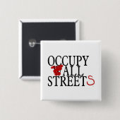 ALLE STREETS BEKIJKEN VIERKANTE BUTTON 5,1 CM (Voorkant /achterkant)