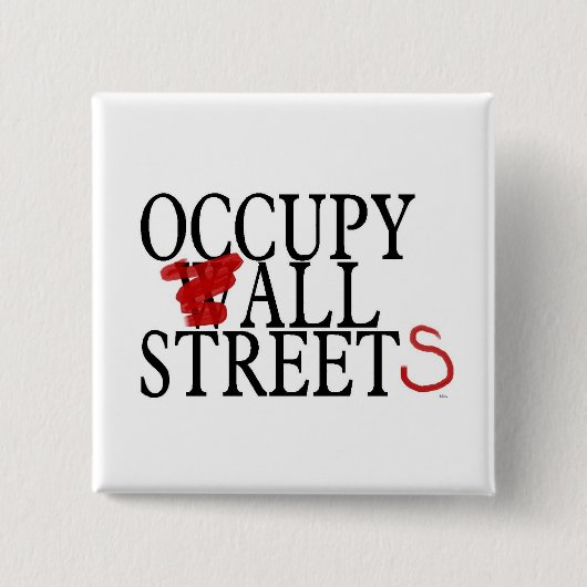 ALLE STREETS BEKIJKEN VIERKANTE BUTTON 5,1 CM (Voorkant)