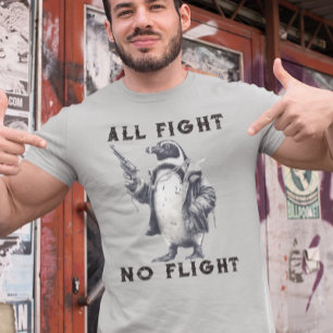 Alle Strijd Geen Vlucht Pinguïn met Pistool T-shirt