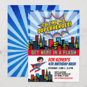 Alle Super Heroes Uitnodiging voor verjaardag (Voorkant / Achterkant)