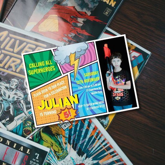 Alle Superhelden Comic Book 5e verjaardag Kaart