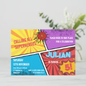 Alle Superhelden Comic Kids Verjaardag Kaart (Staand voorkant)