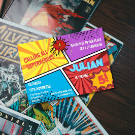 Alle Superhelden Comic Kids Verjaardag Kaart