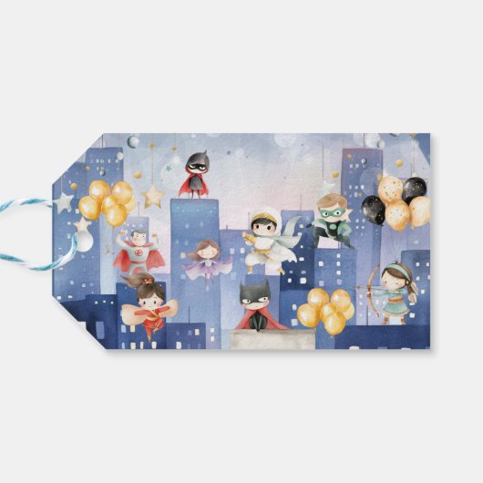 Alle superhelden zijn jarig cadeaulabel (Achterkant Horizontaal)