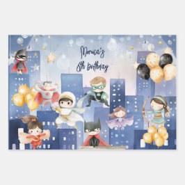 Alle superhelden zijn jarig inpakpapier vel