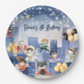 Alle superhelden zijn jarig papieren bordje (Voorkant)