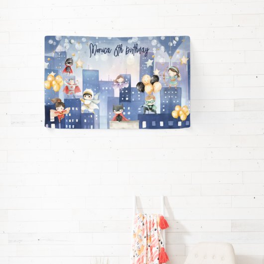 Alle superhelden zijn jarig spandoek (Insitu)