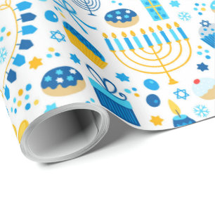 Alle symbolen van Hanukkah Cadeaupapier