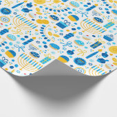 Alle Symbolen van Hanukkah Cadeaupapier (Hoek)