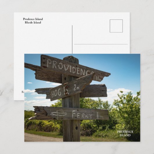 Alle tekenen wijzen op Prudence Island POST CARD Briefkaart (Voorkant / Achterkant)