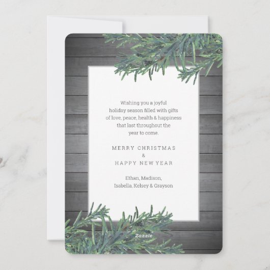 Alle tekst 9 Fotocollage & onderschriften hout en  Feestdagenkaart (Achterkant)