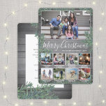 Alle tekst 9 Fotocollage & onderschriften hout en  Feestdagenkaart<br><div class="desc">Stuur stijlvolle, vrolijke groeten en deel 9 van je favoriete afbeeldingen met een aangepaste fotocollage-vakantiekaart. Alle tekst op deze sjabloon is eenvoudig aan te passen om alle formuleringen op te nemen, zoals vrolijk kerstfeest, Prettige feestdagen, seizoensgroeten, nieuwjaarschaafjes, enz. (AFBEELDING PLACEMENT TIP: een gemakkelijke manier om een foto precies te centreren...</div>