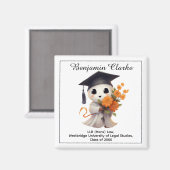 🎓 Alle tekst aangepast Chibi Afgestudeerde Magneet (Voorkant / Achterkant)