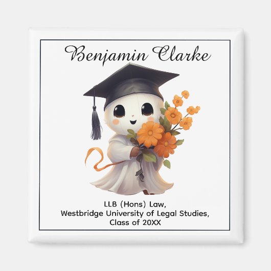🎓 Alle tekst aangepast Chibi Afgestudeerde Magneet (Voorkant)