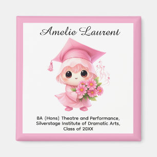 🎓 Alle tekst aangepast Chibi Bloom Afstuderen Magneet