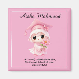 🎓 Alle tekst aangepast Chibi Rose Afstuderen Magneet