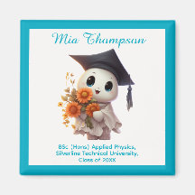 🎓 Alle tekst aanpasbaar Chibi Blauwe Afstuderen