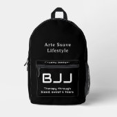 Alle tekst aanpassen Brazilian Jiu Jitsu Black Bedrukte Rugzak (Voorkant)