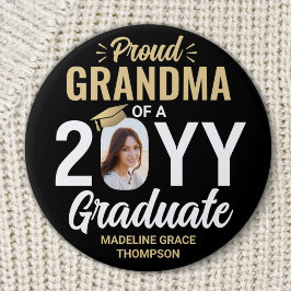 Alle tekst en Afstuderen foto's met Grandma Black  Ronde Button 7,6 Cm