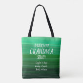 Alle tekst en grootmoedernaam wijzigen Belangrijke Tote Bag (Achterkant)