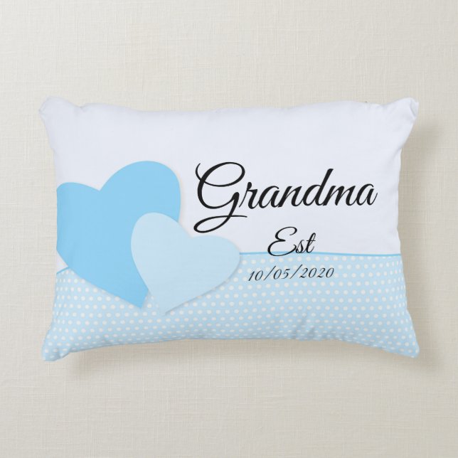 Alle tekst grootmoeder grootmoeder baby blauw wijz accent kussen (Voorkant)