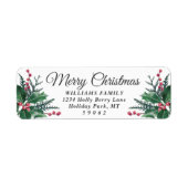 Alle tekst met Kerstmis en retouradres met Berry's Etiket (Voorkant)