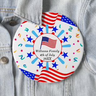 Alle tekst op de Vlag op de Vlag op Dag op 4 juli Ronde Button 6,0 Cm