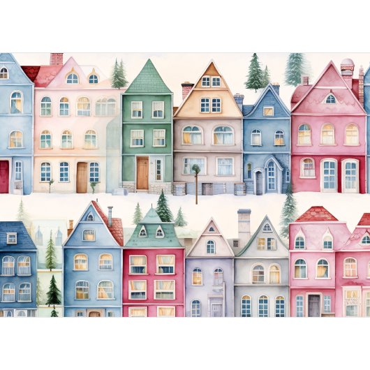 Alle tekst Waterverf huizen vakantie Kaart