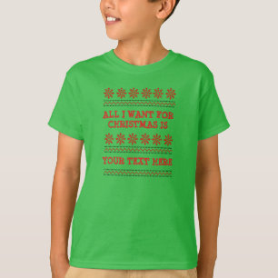 ALLE TEKST WIJZIGEN Naam Funny Kerstred  T-shirt