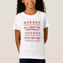 ALLE TEKST WIJZIGEN Naam Funny Kerstred T-shirt