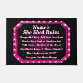 Alle tekst wijzigen Naam toevoegen Ze regels roze Deurmat (Voorkant)