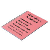 Alle tekst wijzigen - Notitieboek voor grootmoeder (Linkerzijde)