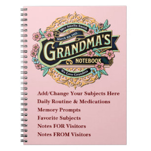 Alle tekst wijzigen - Notitieboek voor grootmoeder