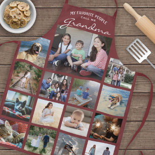 Alle tekstfamilies Foto Collage Grandma Burgundy R Schort
