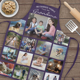 Alle tekstfamilies Foto Collage Grid Grandma Paars Schort