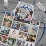 Alle tekstfamilies Foto collage opa Blue & Gray Schort<br><div class="desc">Viel de simpele vreugde van familie en kleinkinderen met een elegant aangepast fotocollage blauw en grijs schort. Afbeeldingen en alle tekst zijn eenvoudig aan te passen. Het citaat dat "Mijn favoriete Mensen noemen me Opa" kan gepersonaliseerd worden voor Papa, Pop-pop, Paw-paw, Grandad, Grampa, Big Dad, etc. (AFBEELDING PLACEMENT TIP: Een...</div>